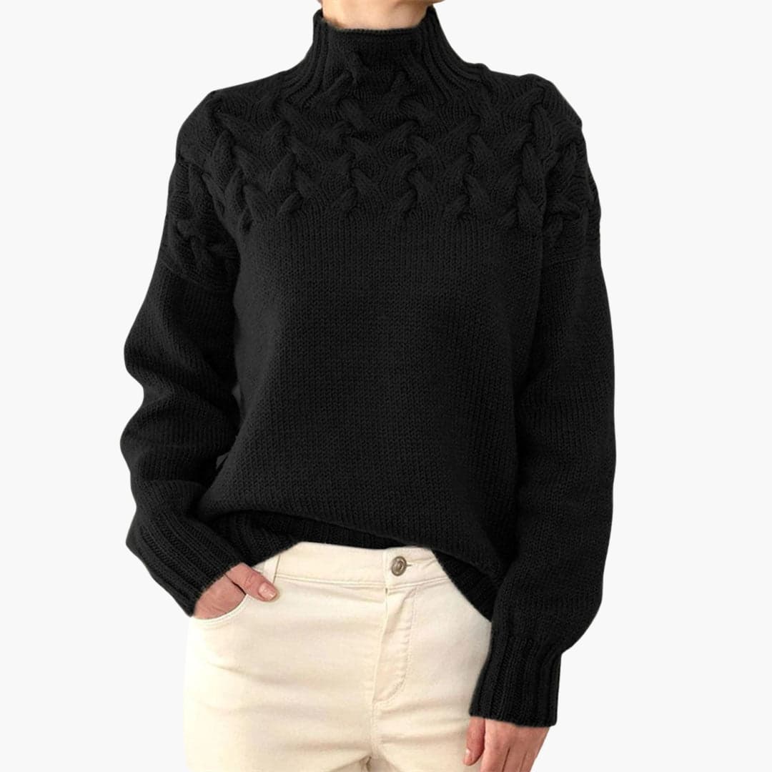 Damen pullover mit Rollkragen und langen Ärmeln 5