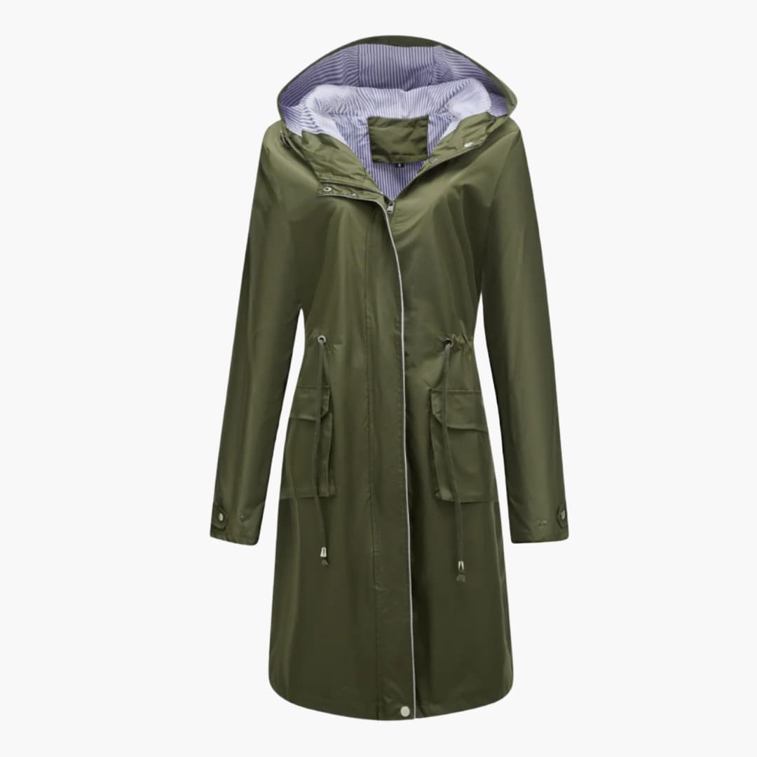 Damen’s Kapuzen Trenchcoat mit verstellbarer Taille 5
