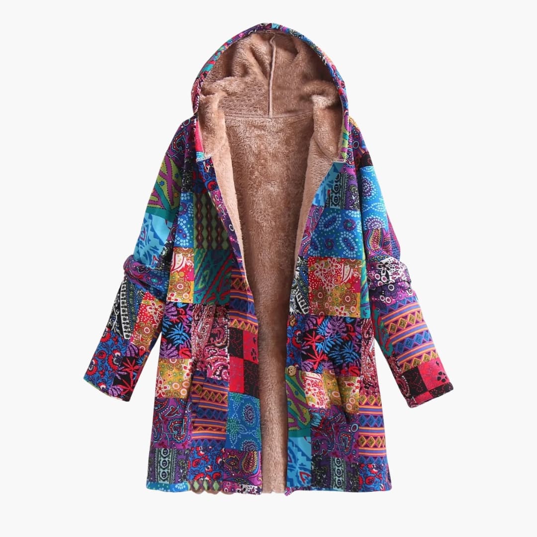 Damenjacke mit Kapuze und Print Oberfläche 0