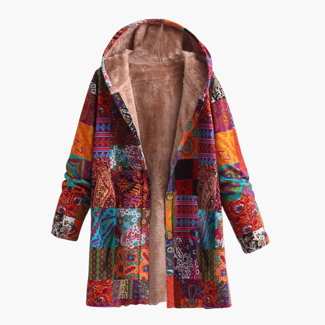 Damenjacke mit Kapuze und Print Oberfläche 2