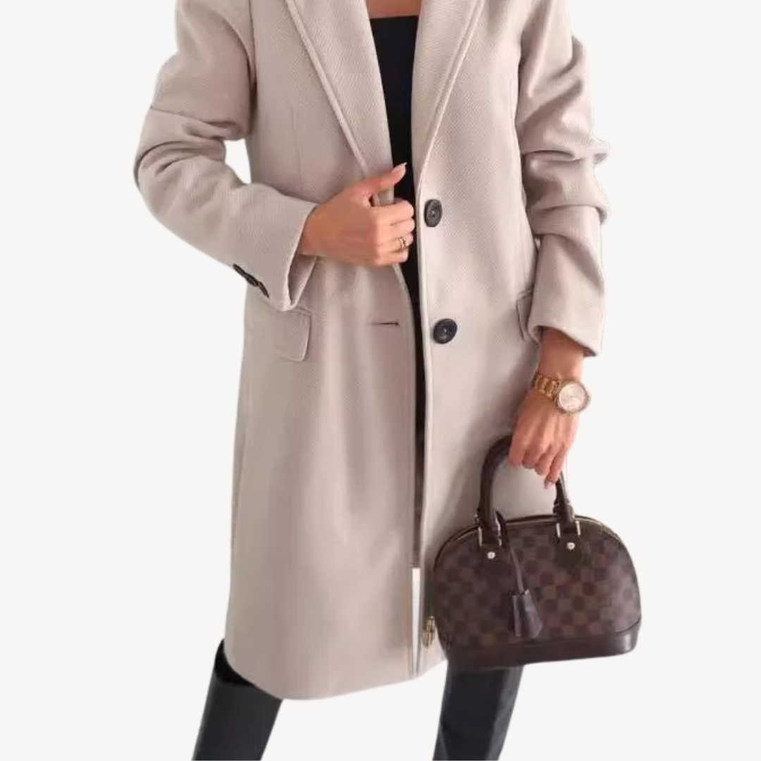 Damenmantel aus Wollmischung mit Taschen | Loravelle 3