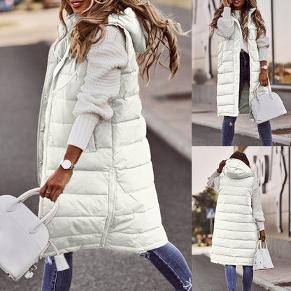 Damen Bodywarmer Lang Frauen Steppjacke Warm
