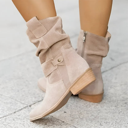 Damen Stiefeletten Weichleder Innensohle Bequem