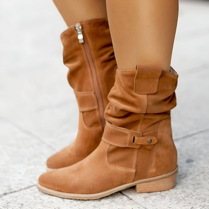 Damen Stiefeletten Weichleder Innensohle Bequem