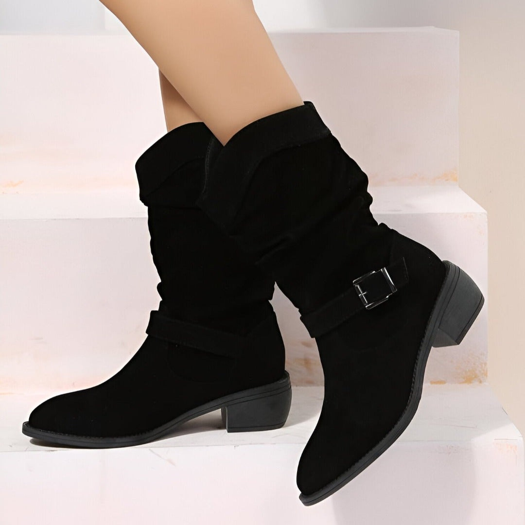 Damen Stiefeletten Weichleder Innensohle Bequem
