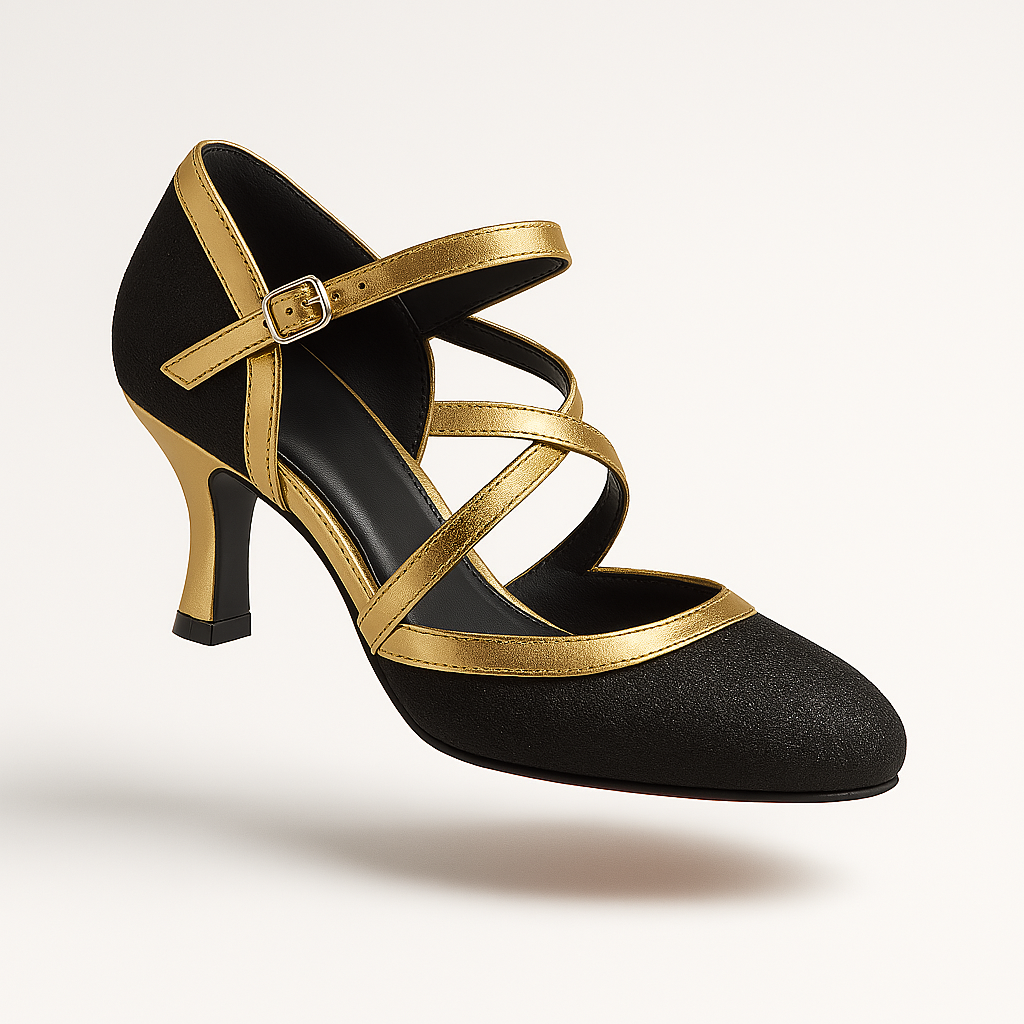Damen High Heels Doppelriemen Glänzend Schuhe - BerlinGlamour