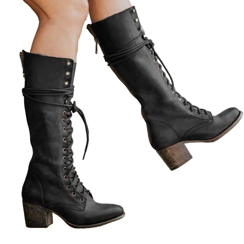Damen Stiefel Knielang mit hohem Absatz Trendy - BerlinGlamour