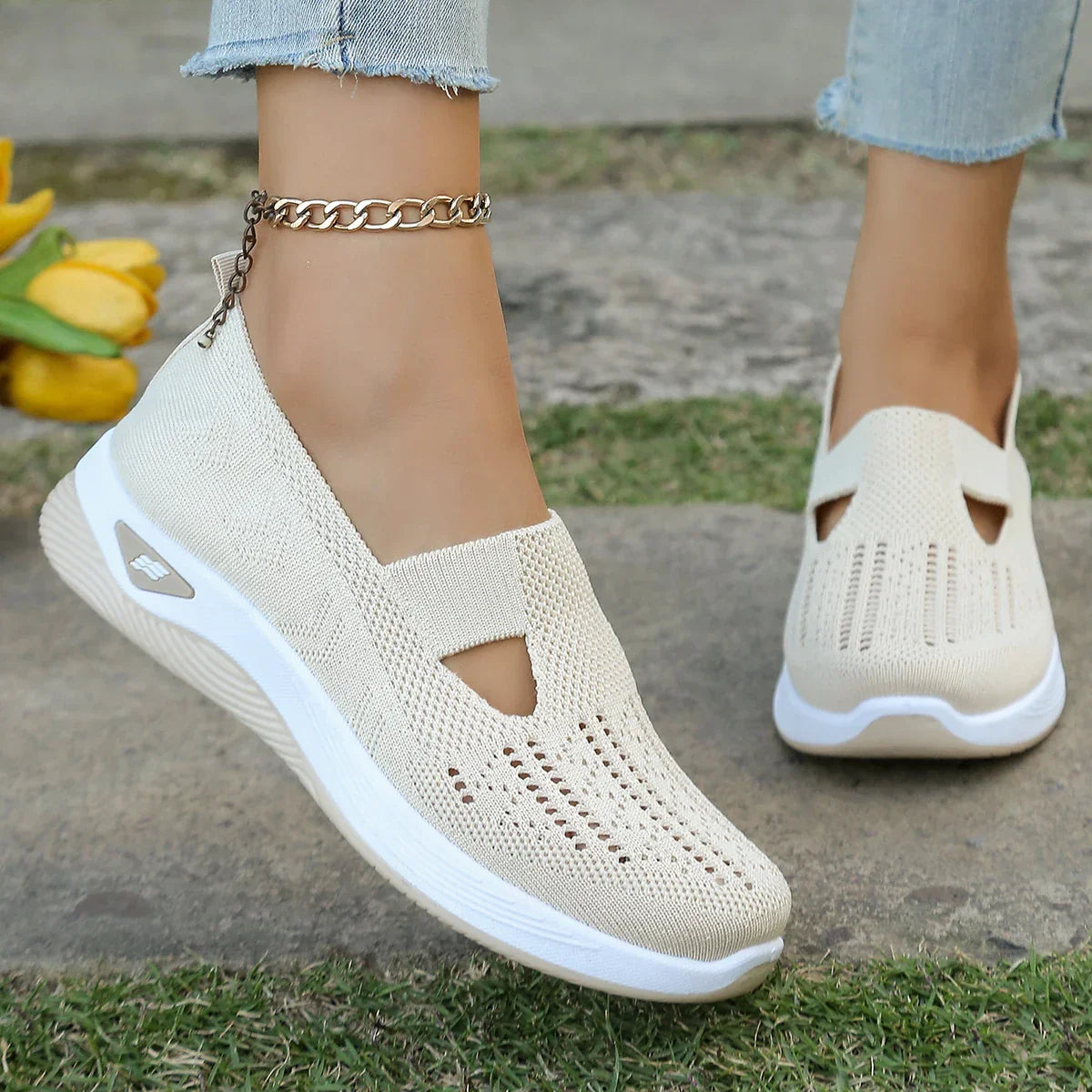 Damen Sneaker Leicht Atmungsaktiv Sport Freizeit Schuhe