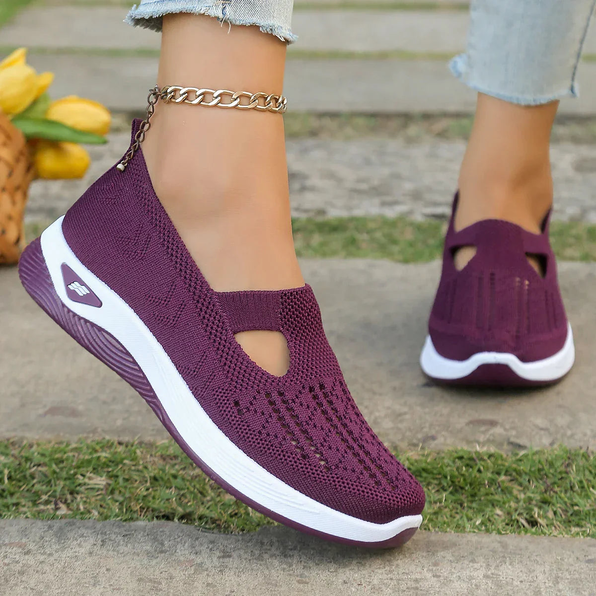 Damen Sneaker Leicht Atmungsaktiv Sport Freizeit Schuhe