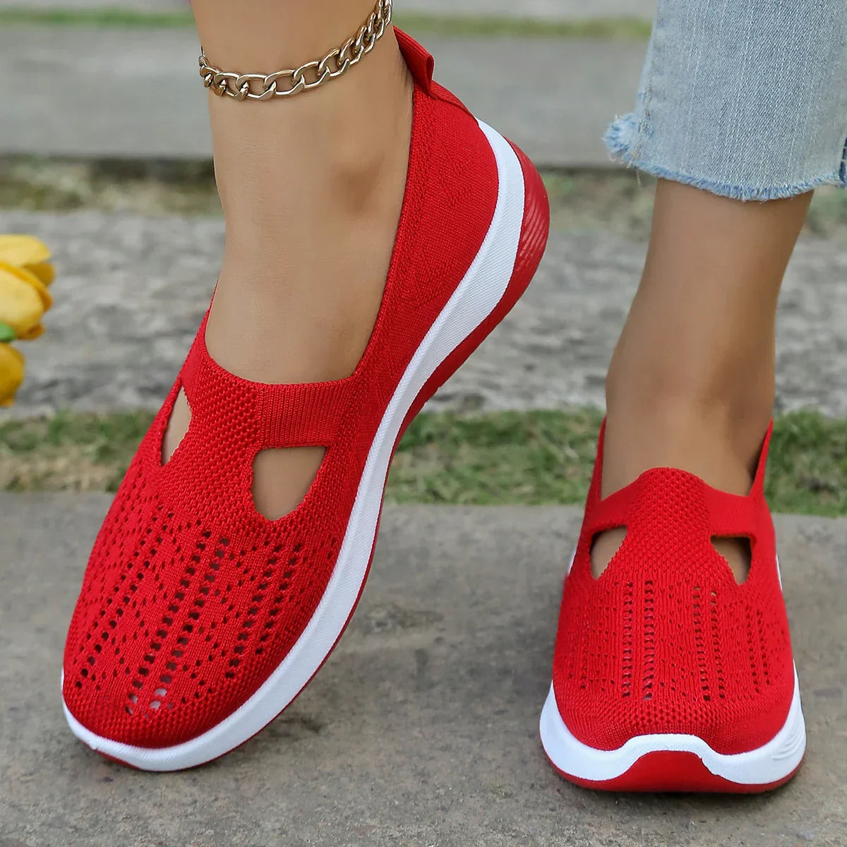Damen Sneaker Leicht Atmungsaktiv Sport Freizeit Schuhe