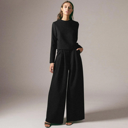 Elegante Frauenhosen Langarm Shirt Satz Damen - BerlinGlamour