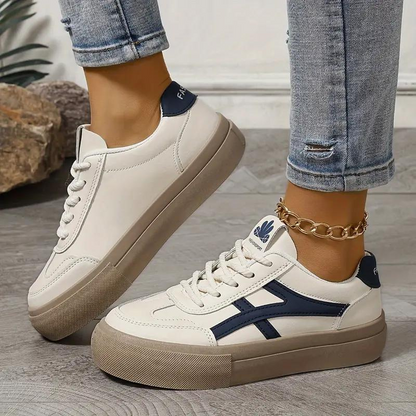 Damen Sneaker Dicksohlige Schnürschuhe Low Top Skate Schuhe - BerlinGlamour