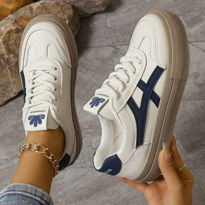 Damen Sneaker Dicksohlige Schnürschuhe Low Top Skate Schuhe