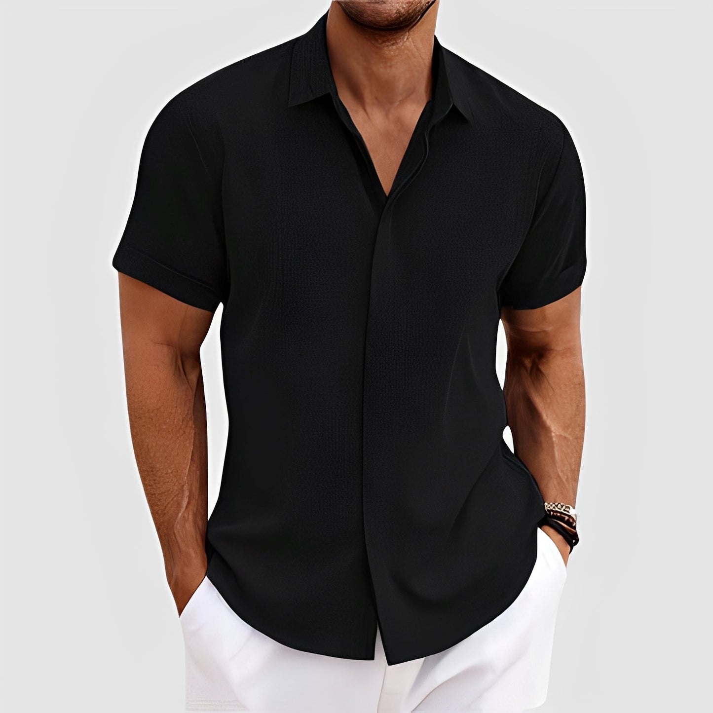 Männer Sommerhemd Leicht Modern Slimfit