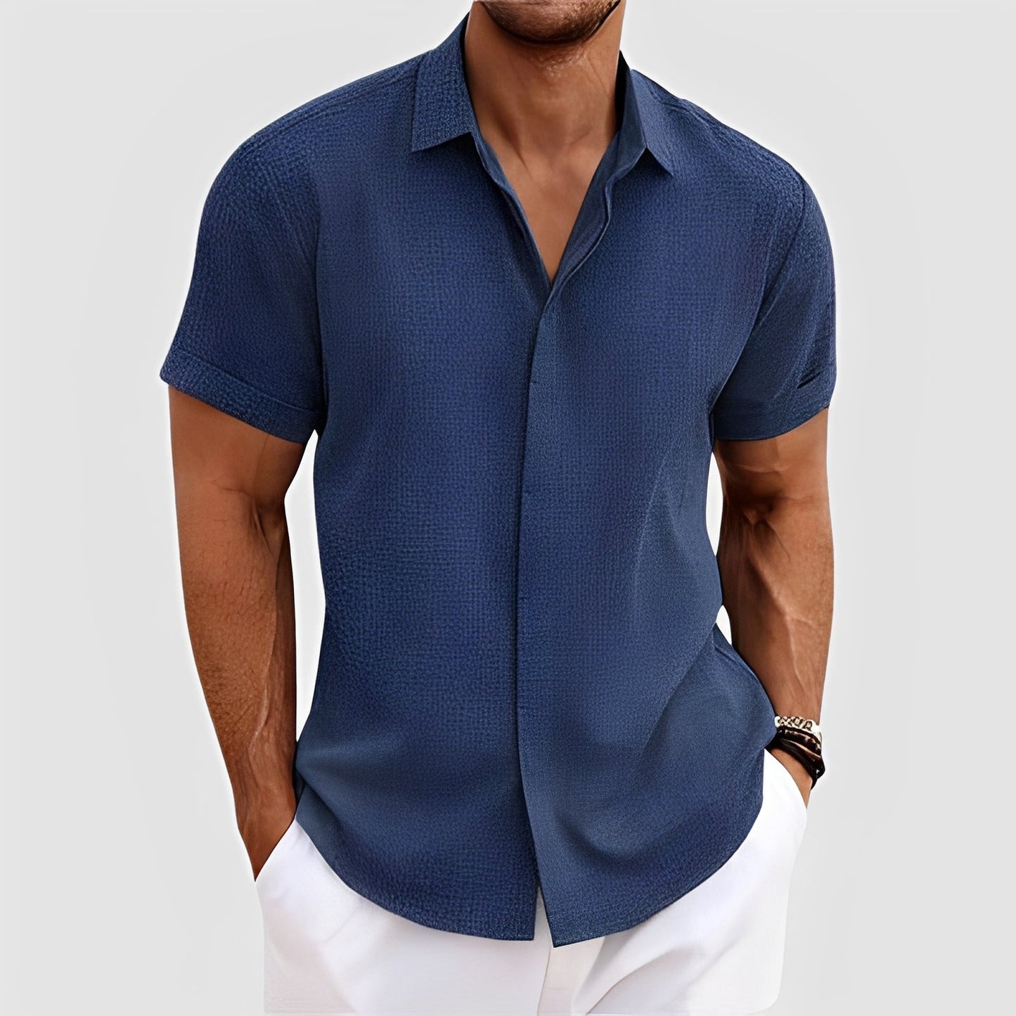 Männer Sommerhemd Leicht Modern Slimfit