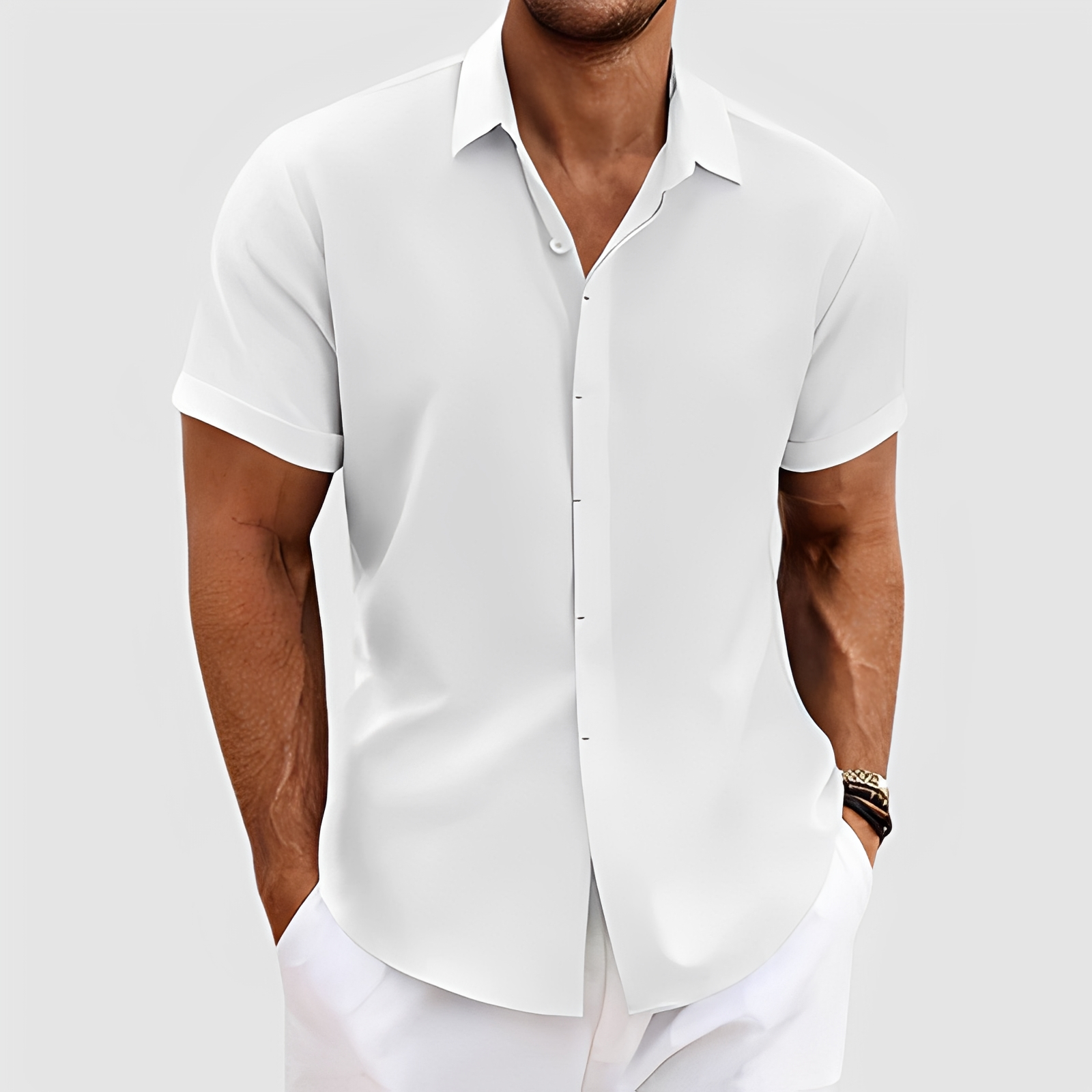 Männer Sommerhemd Leicht Modern Slimfit - BerlinGlamour