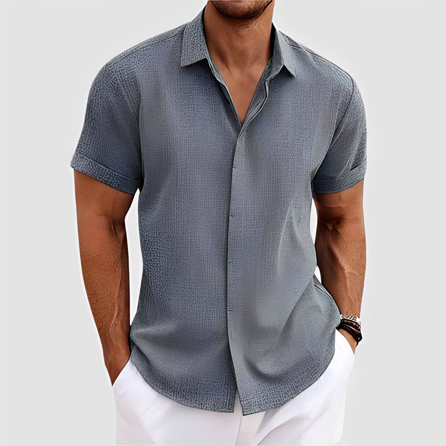 Männer Sommerhemd Leicht Modern Slimfit