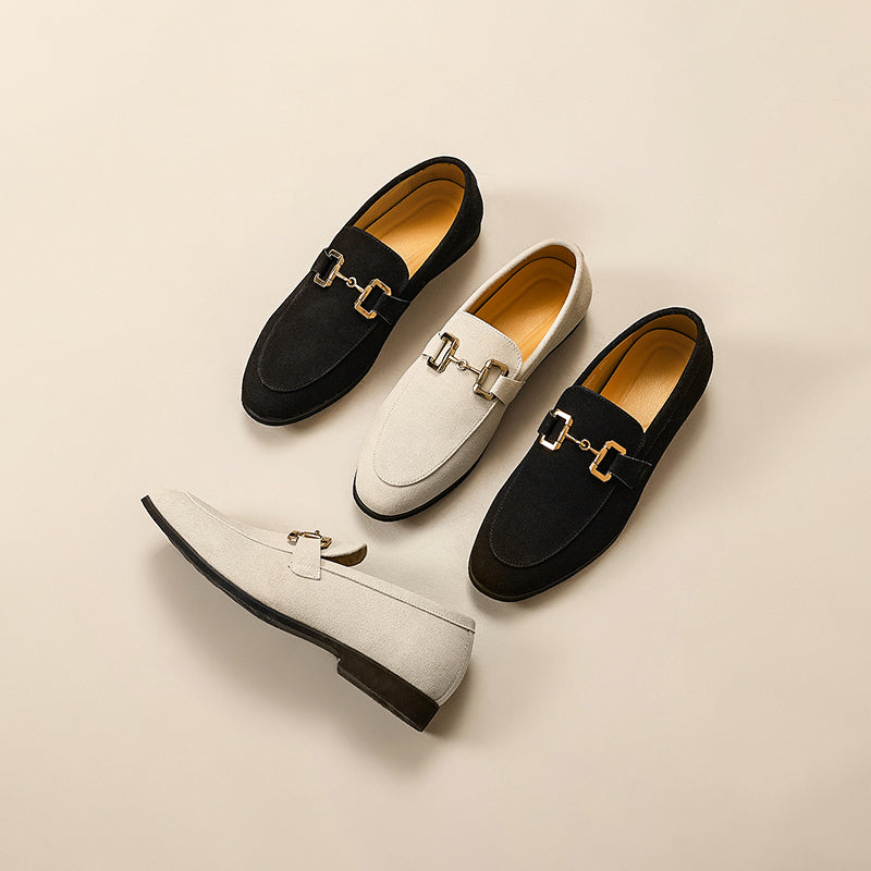 Elegante Business Loafer mit Goldene Schnalle Klassisch