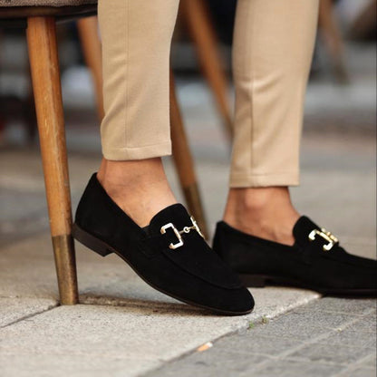 Elegante Business Loafer mit Goldene Schnalle Klassisch