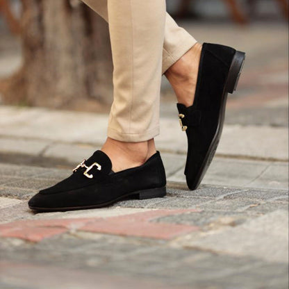 Elegante Business Loafer mit Goldene Schnalle Klassisch