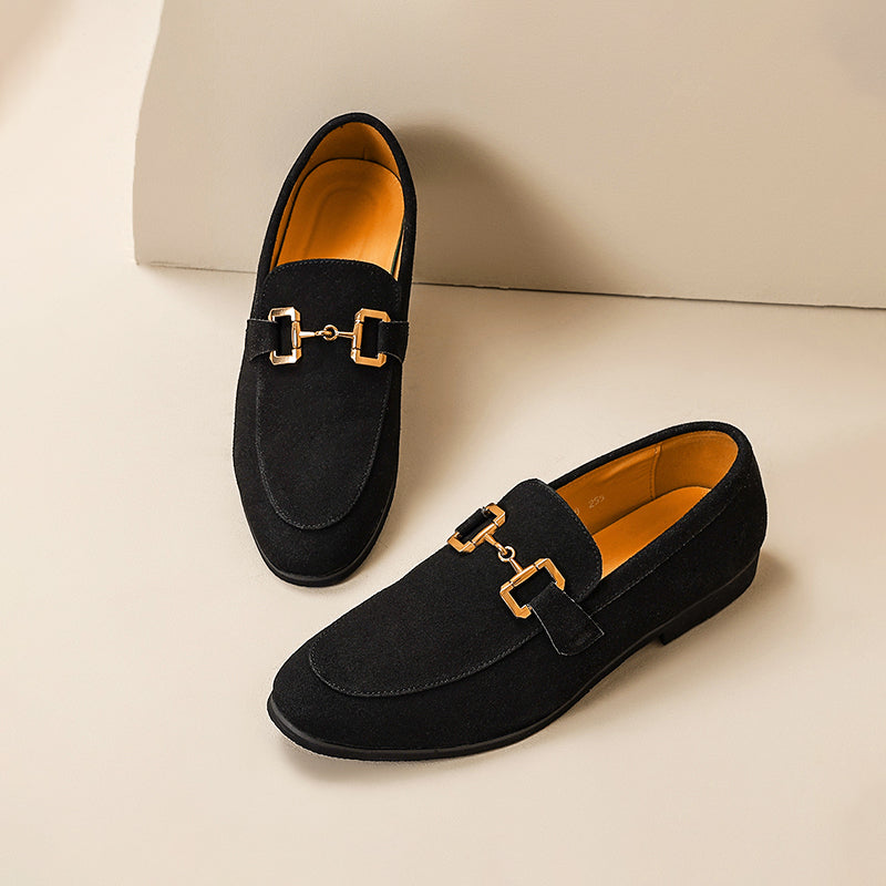 Elegante Business Loafer mit Goldene Schnalle Klassisch
