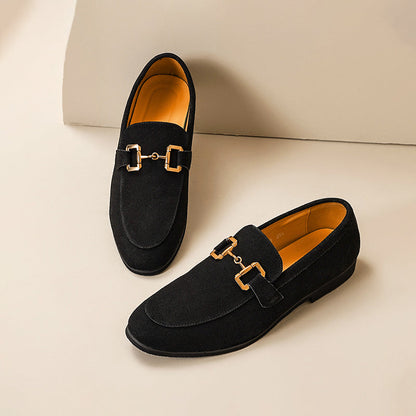 Elegante Business Loafer mit Goldene Schnalle Klassisch