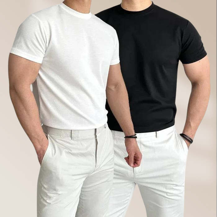 Männer T-Shirt Passform Perfekt Slim Fit - BerlinGlamour