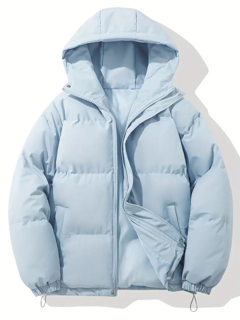 Daunenjacke | Mit Kapuze | Gefüttert | Daunenjacke | Winterjacke für Männer-Hellblau-S-Chaps Herrenmode