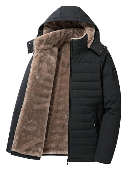 Herren Daunenjacke Warm Fleece Winterjacke mit Kapuze - BerlinGlamour