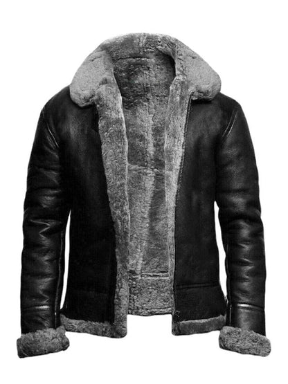 Herren Fleecejacke Warm Winter Schwarz