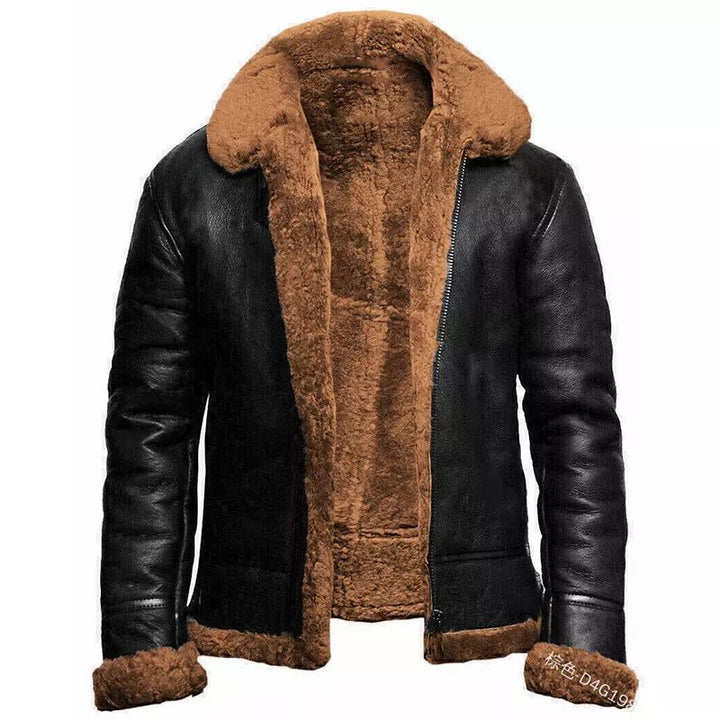 Herren Fleecejacke Warm Winter Schwarz