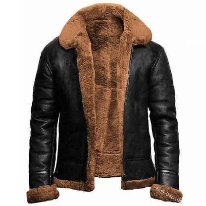 Herren Fleecejacke Warm Winter Schwarz