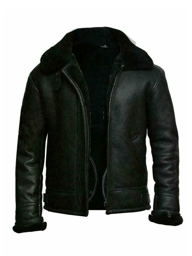 Herren Fleecejacke Warm Winter Schwarz