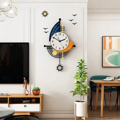 Segelboot Wanduhr Dekorative Uhren für Wohnzimmer