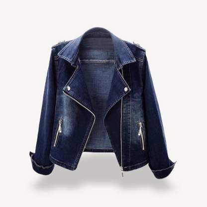 Denim-Bikerjacke für Damen | Loravelle 0