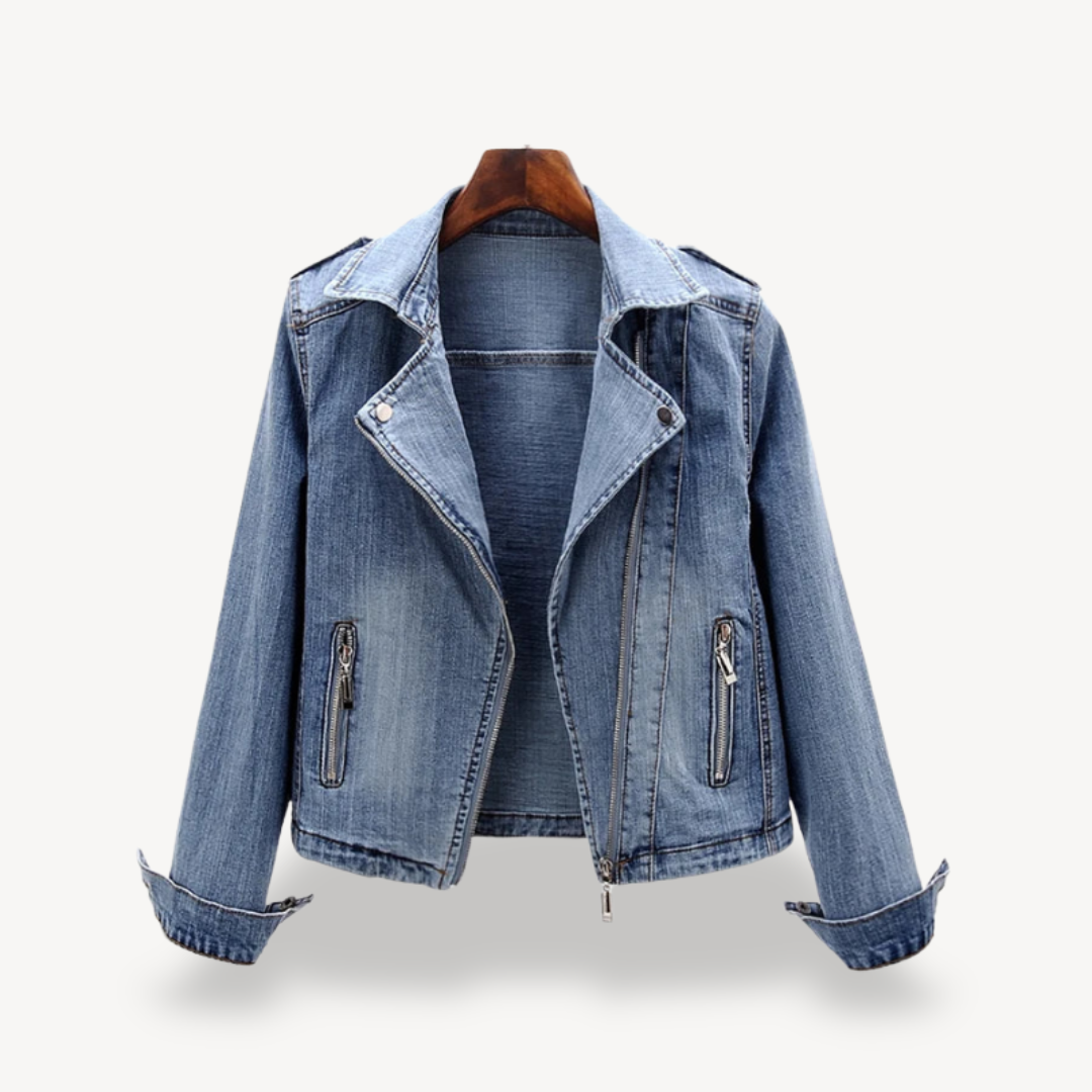Denim-Bikerjacke für Damen | Loravelle 1