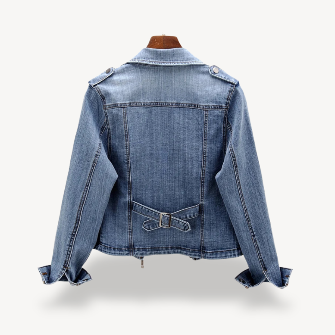 Denim-Bikerjacke für Damen | Loravelle 2