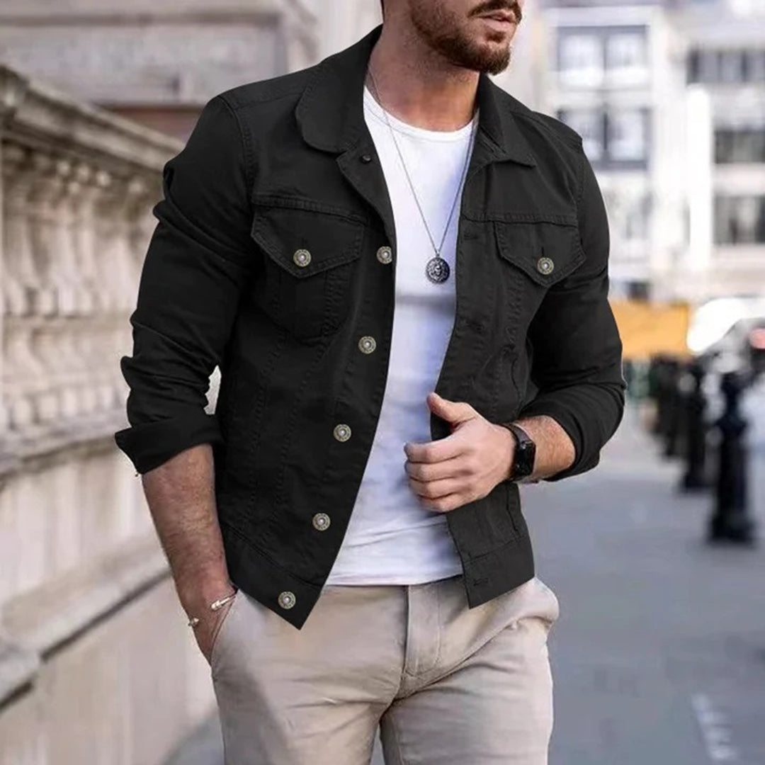 Herren Denimjacke Slim Fit Sommerjacke mit Brusttaschen - BerlinGlamour