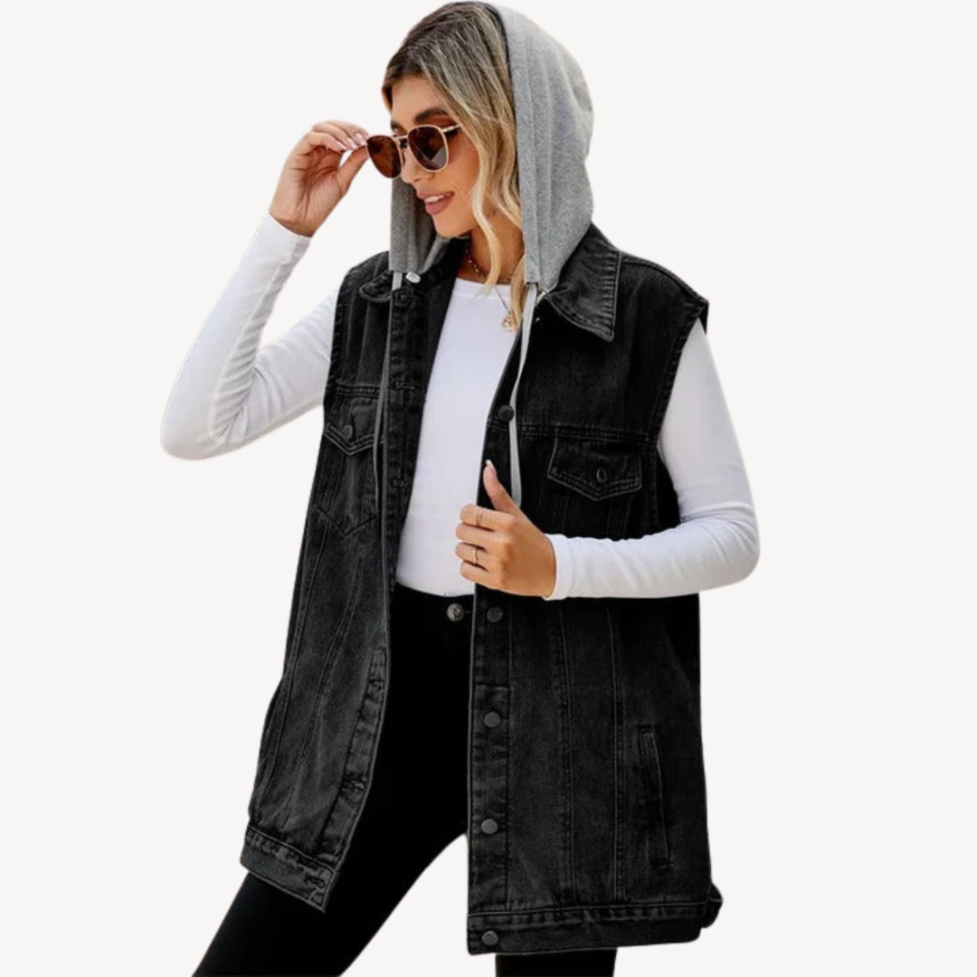 Denim-Kapuzenweste für Damen | Loravelle 2