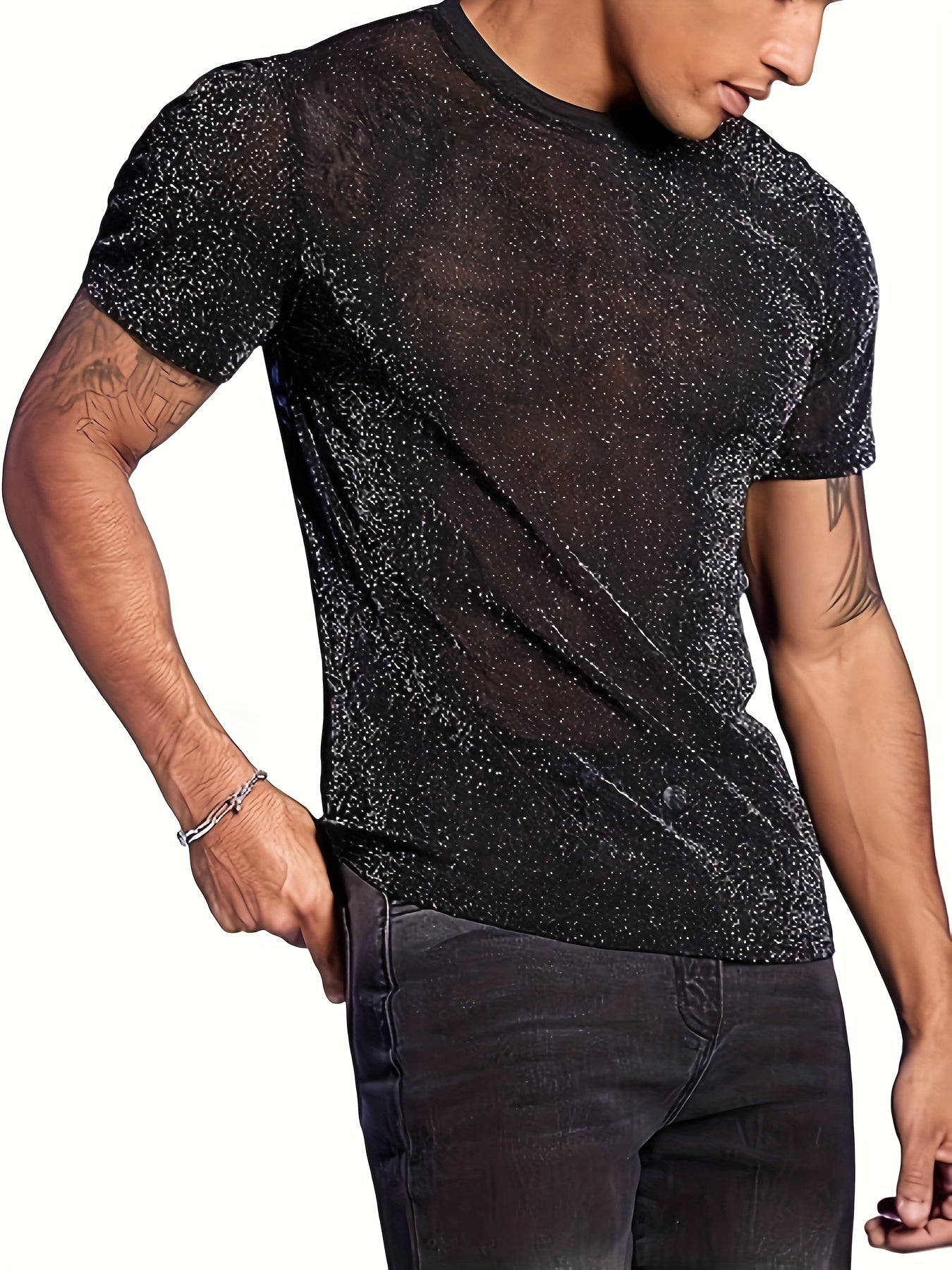 Männer T-Shirt Semi Rundhals Sexy Modern