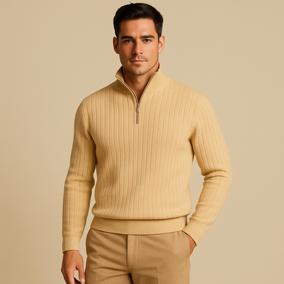 Der Ashford Rippstrickpullover mit halbem Reißverschluss für Herren 7