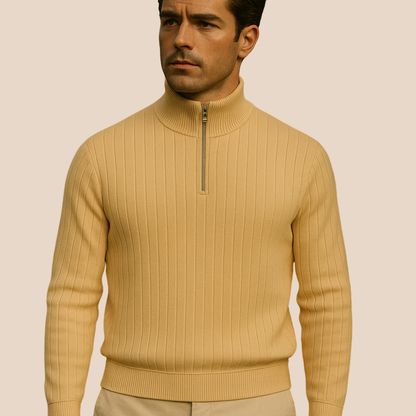 Der Ashford Rippstrickpullover mit halbem Reißverschluss für Herren 8