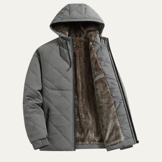 Der Corvara Herren-Wintermantel mit Kapuze, dick gefüttert mit Plüschfleece. 0