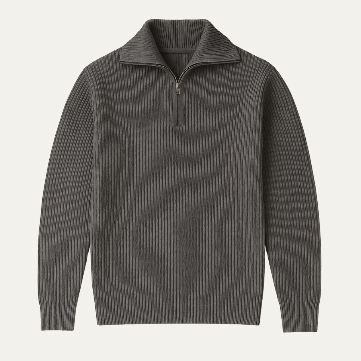 Der Merino-Strickpullover mit Viertelreißverschluss 2