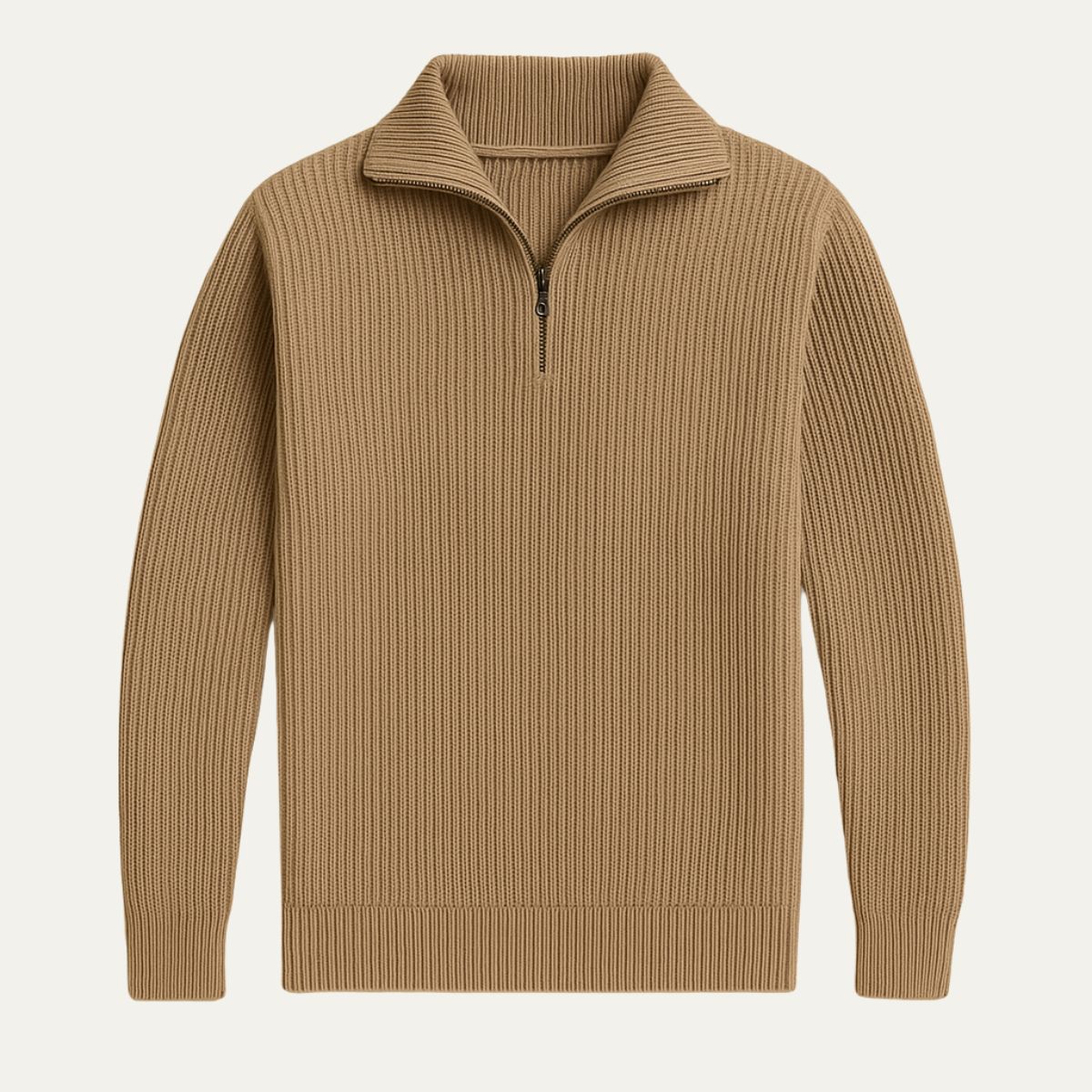 Der Merino-Strickpullover mit Viertelreißverschluss 4