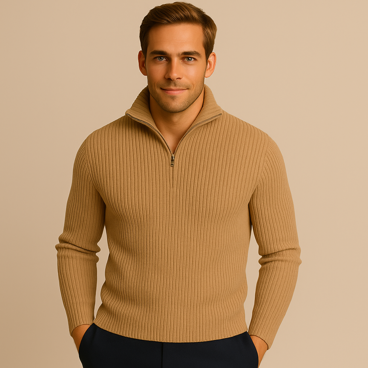 Der Merino-Strickpullover mit Viertelreißverschluss 5