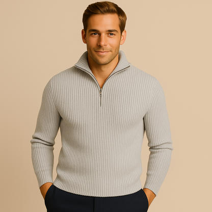 Der Merino-Strickpullover mit Viertelreißverschluss 7