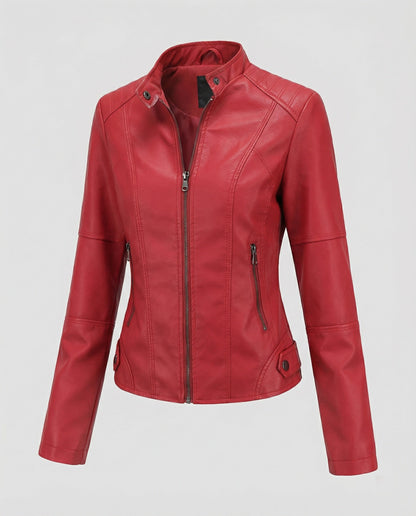 Lederjacke Damen Luxus Stil Schwarz Modern