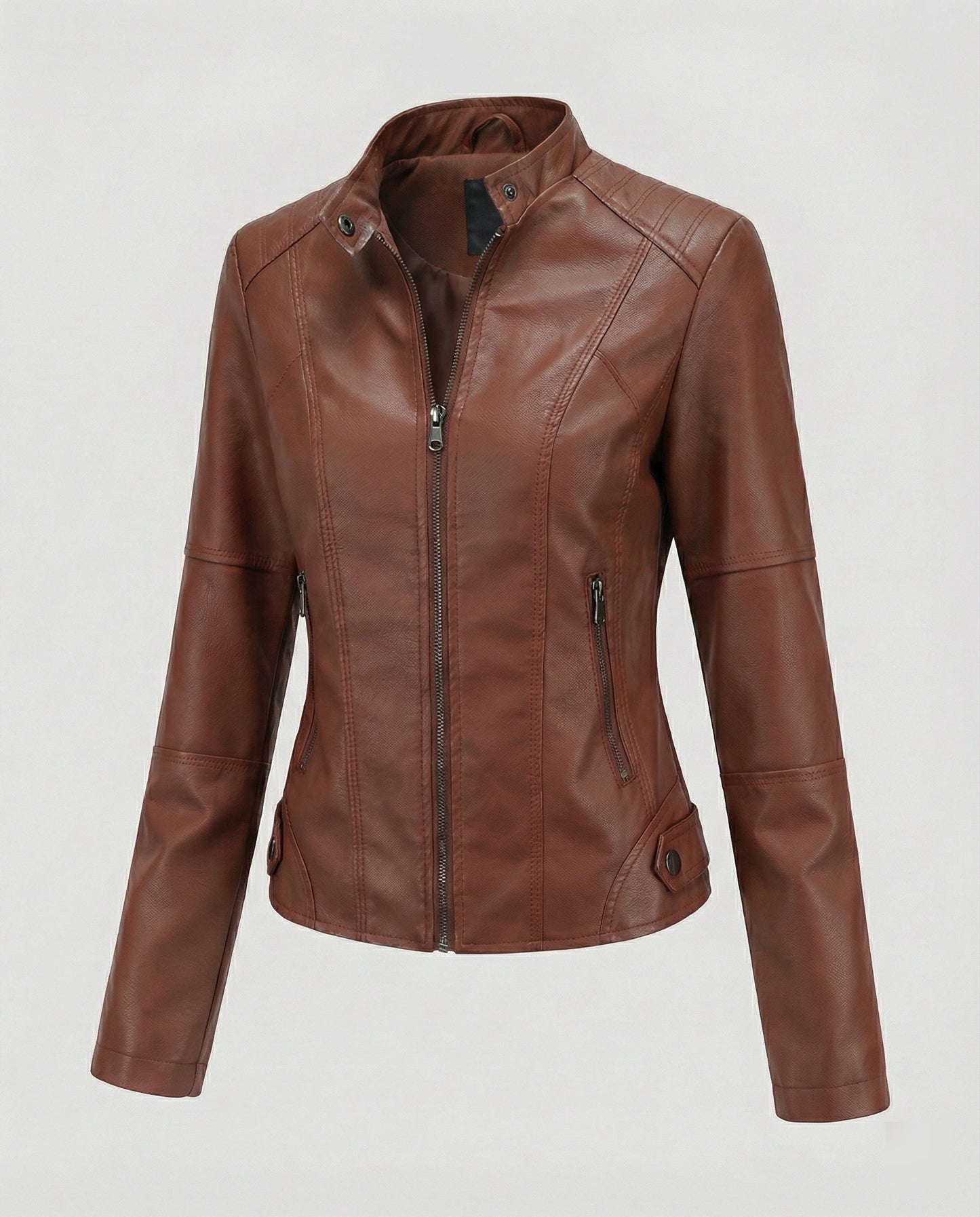 Lederjacke Damen Luxus Stil Schwarz Modern