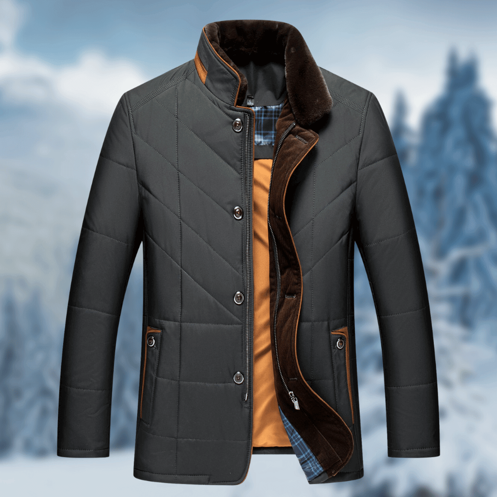 Herren Pufferjacke Diamantbesatz Steppjacke Elegant